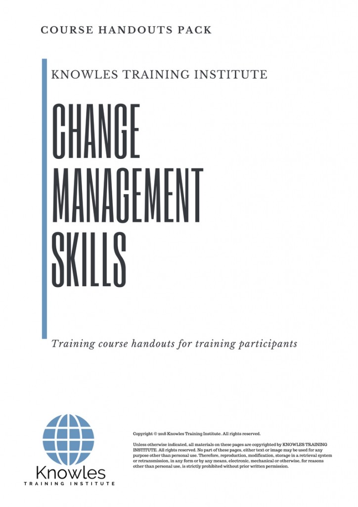 Course Handouts For Change Management Skills Training Course in Timor-Leste