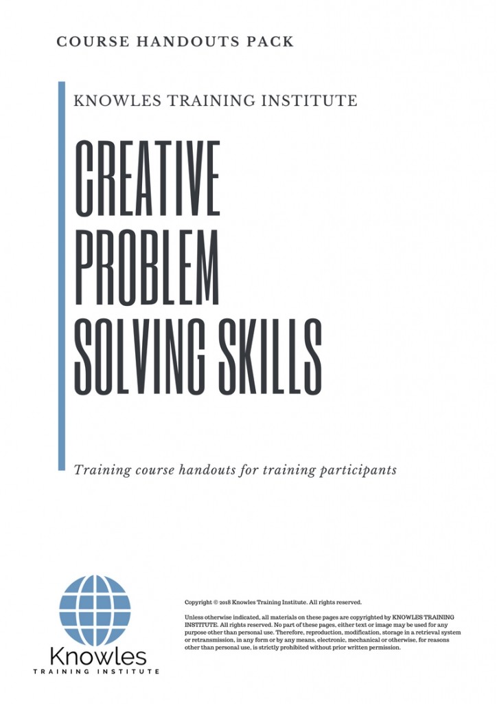 Creative Problem Solving Skills Training Course in Timor-Leste Handouts