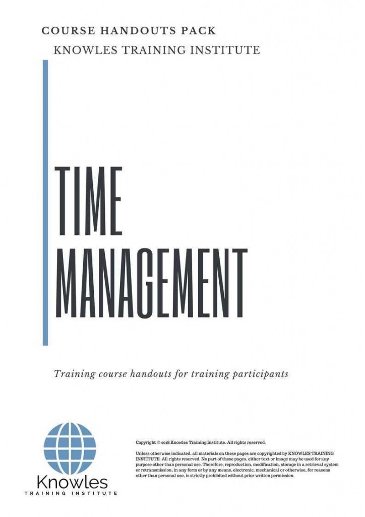 Time Management Training Course in Timor-Leste Handouts